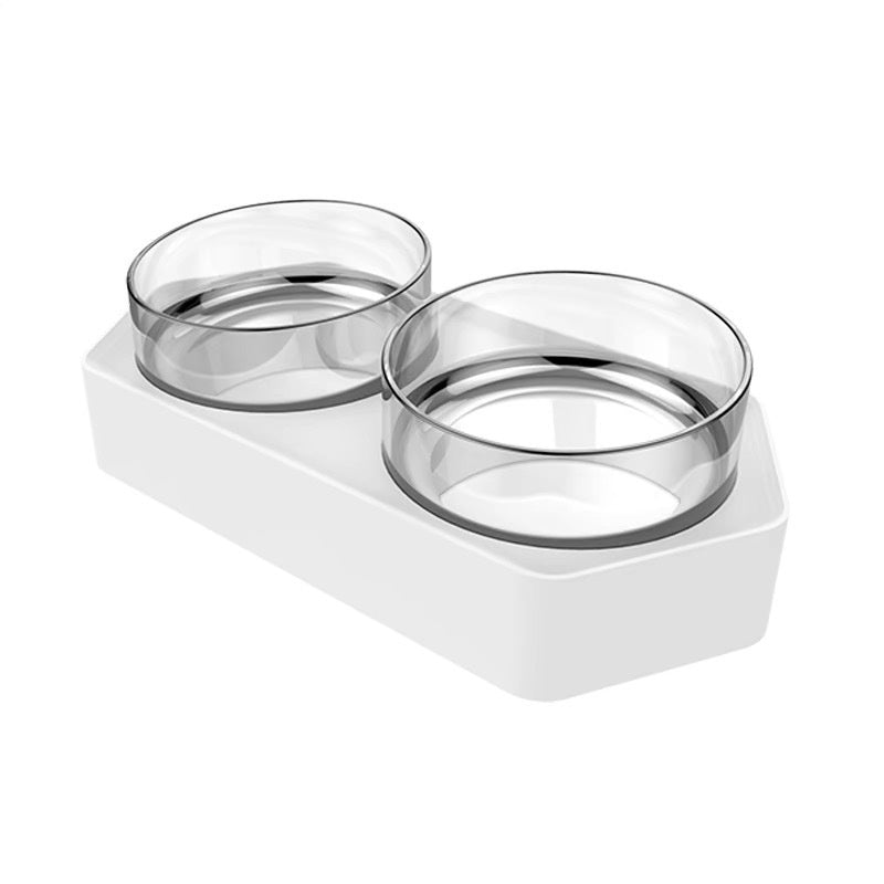 Ceramic Double Bowl Raised Pet Feeder Ergonomic Stand