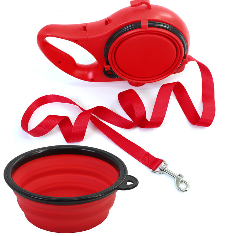 Pet 3 In 1 Portable Water Bottle Walking Leash Rope