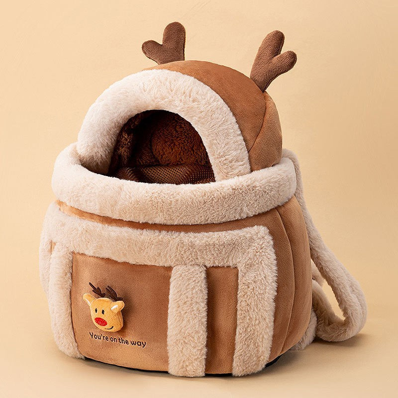 Animal Shaped Portable Pet Backpack Diaper Travel Bag