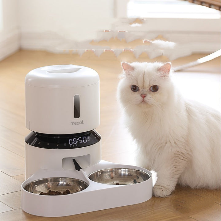 Capsule Automatic Pet Feeder Double Bowl Feeding System