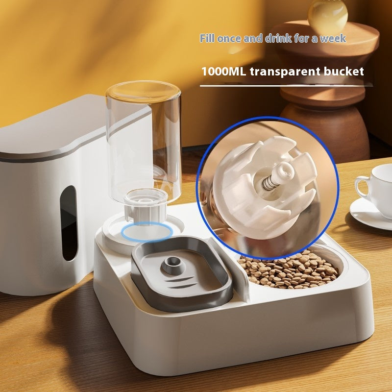 Automatic Pet Feeder And Water Dispenser Double Bowl System