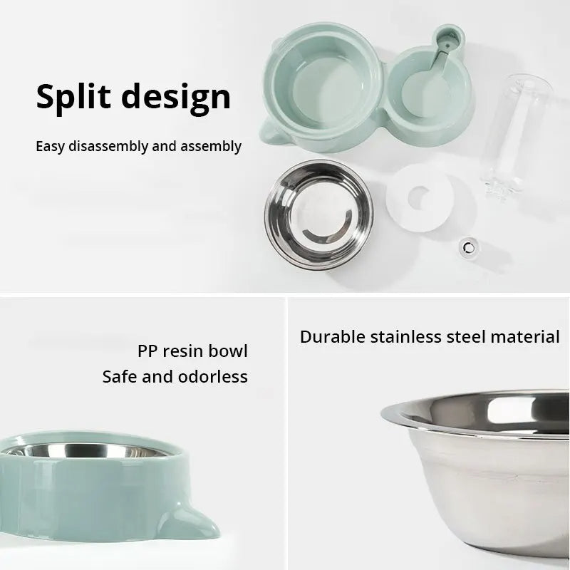 Automatic Pet Water Dispenser And Food Feeder Gravity Fountain System