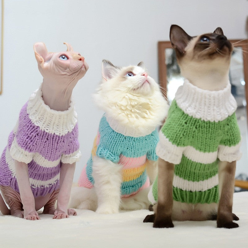 Warm Sweater Pet Clothing Hairless Cat Apparel