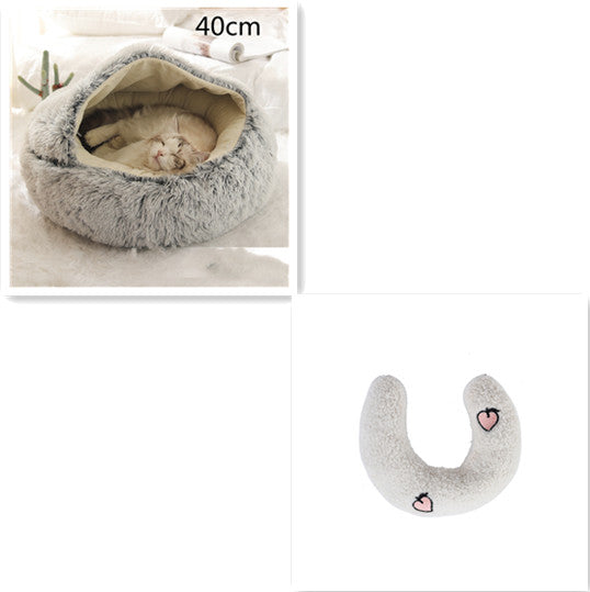 2 In 1 Round Plush Warm Pet Winter Bed