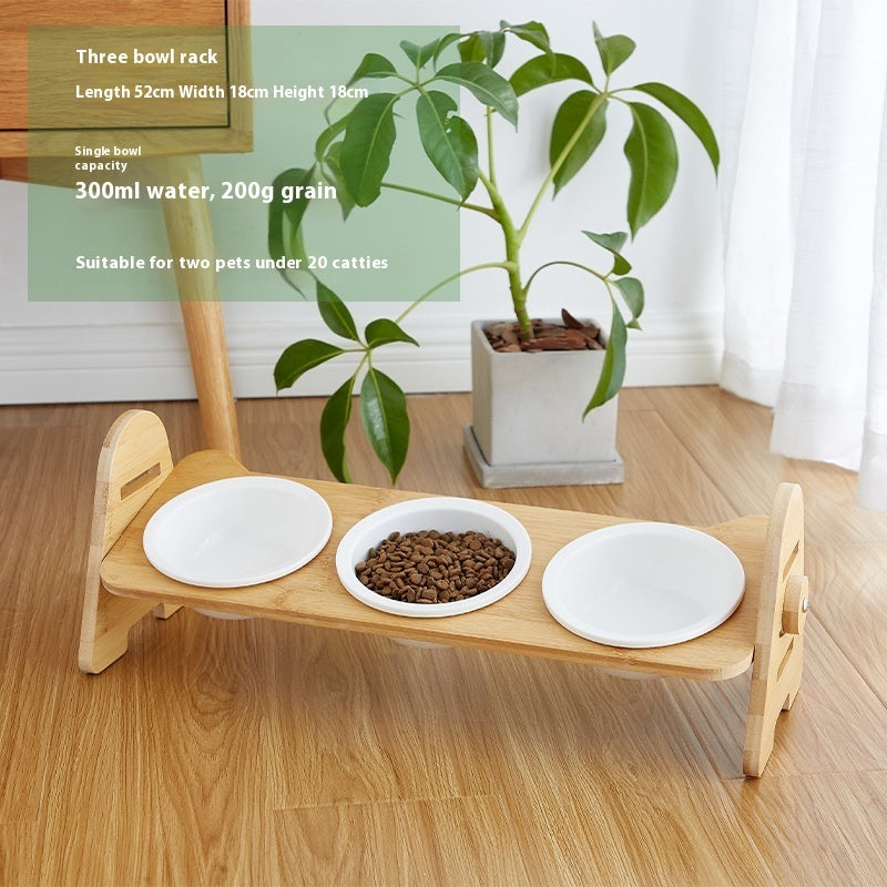Angled Neck Protection Pet Drinking Bowl Ergonomic Feeding Dish