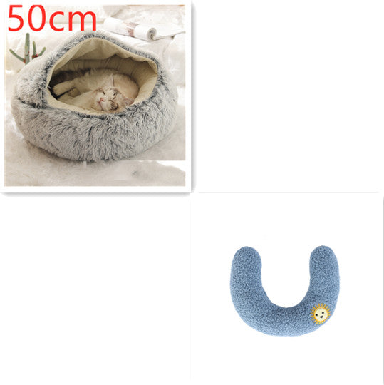 2 In 1 Round Plush Warm Pet Winter Bed