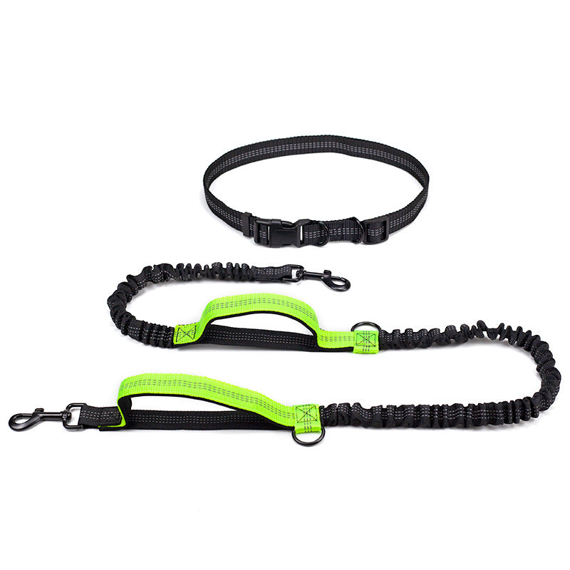 Multifunctional Running Reflective Double Telescopic Pet Leash Lead Rope Chain