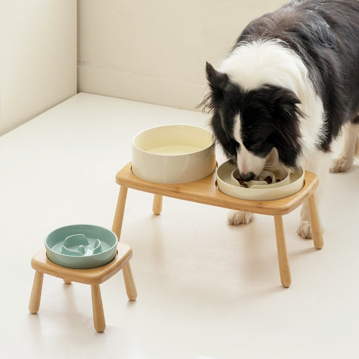 Ceramic Slow Feeding Pet Bowl Anti Choking Tip Proof Feeder