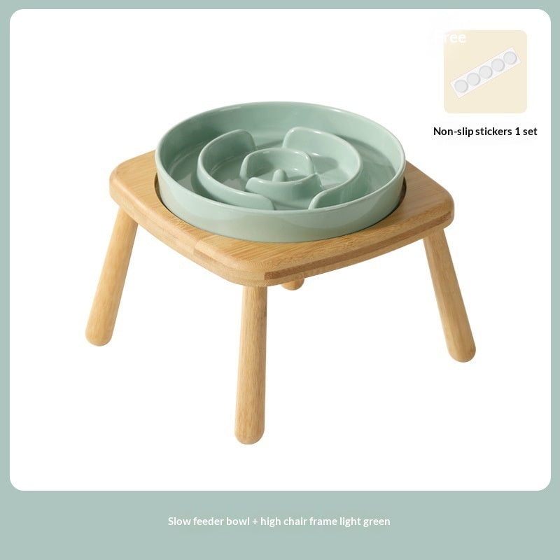 Ceramic Slow Feeding Pet Bowl Anti Choking Tip Proof Feeder