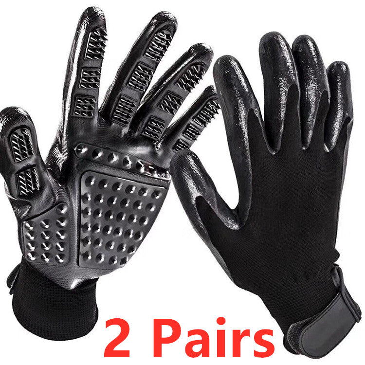 Pet Hair Grooming Glove Soft Rubber Shedding Massage Brush