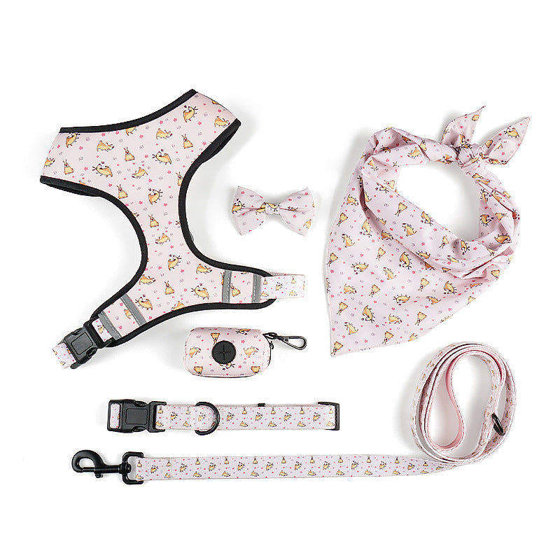 Bow Design Pet Leash Chest Harness